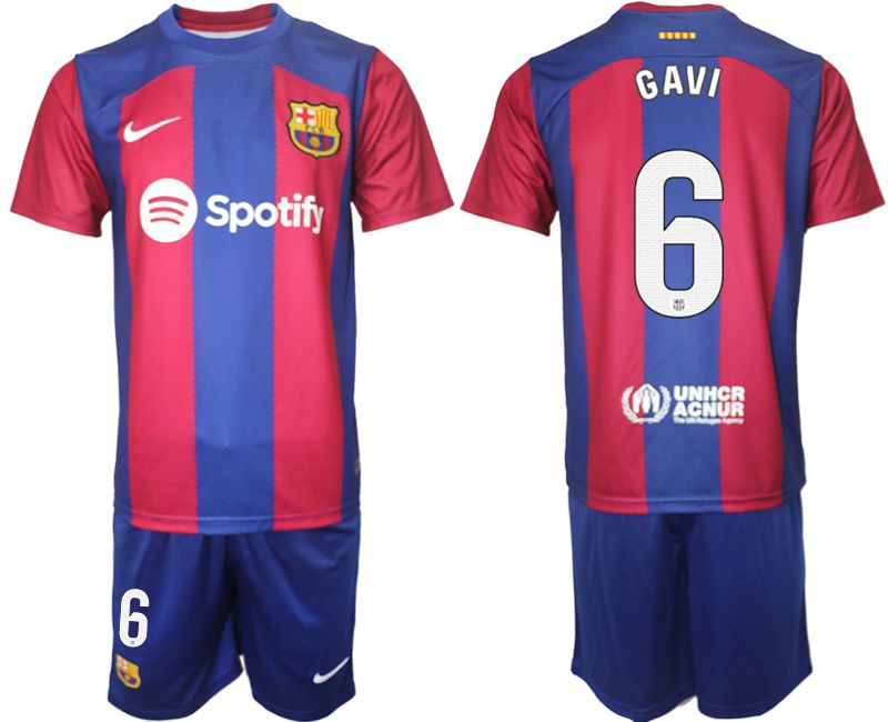 Men 2023-2024 Club Barcelona home red 6 Soccer Jersey